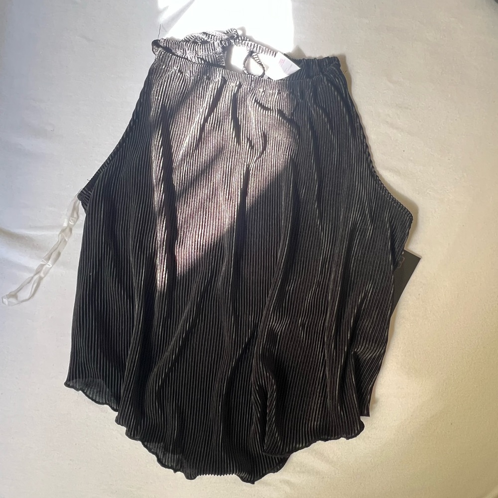 Black Ripped Halter Top - Picture 2 of 3